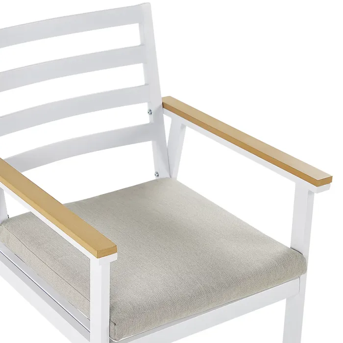 Garden Dining Set 4 Seater CAVOLI with Cushions Metal Beige