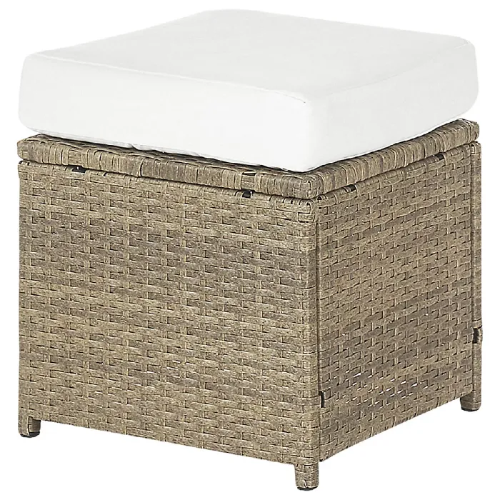 Garden Lounge Set with Table and Ottoman 5 Seater FONTI with Cushions PE Rattan Brown