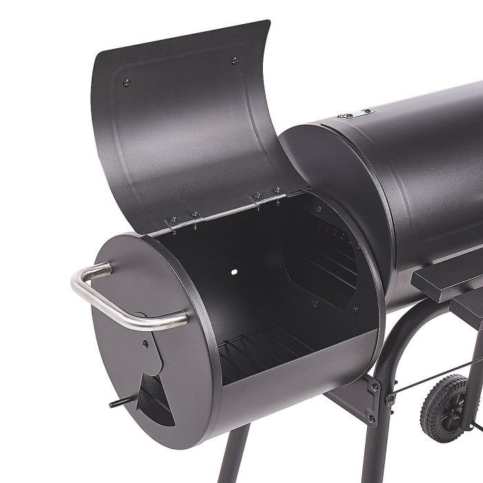 Charcoal BBQ Grill KATLA with Smoker Metal Black