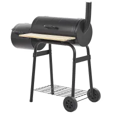 Charcoal BBQ Grill SATAH with Smoker Metal Black
