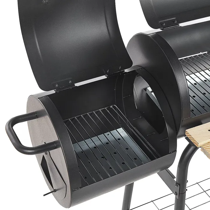 Charcoal BBQ Grill SATAH with Smoker Metal Black