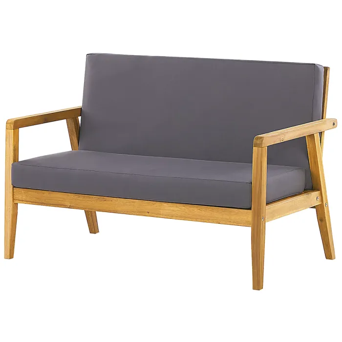 Garden Lounge Set with Table 4 Seater PALLANO Acacia Wood Dark Grey