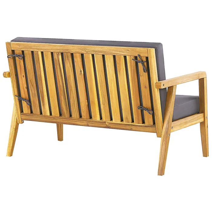 Garden Lounge Set with Table 4 Seater PALLANO Acacia Wood Dark Grey