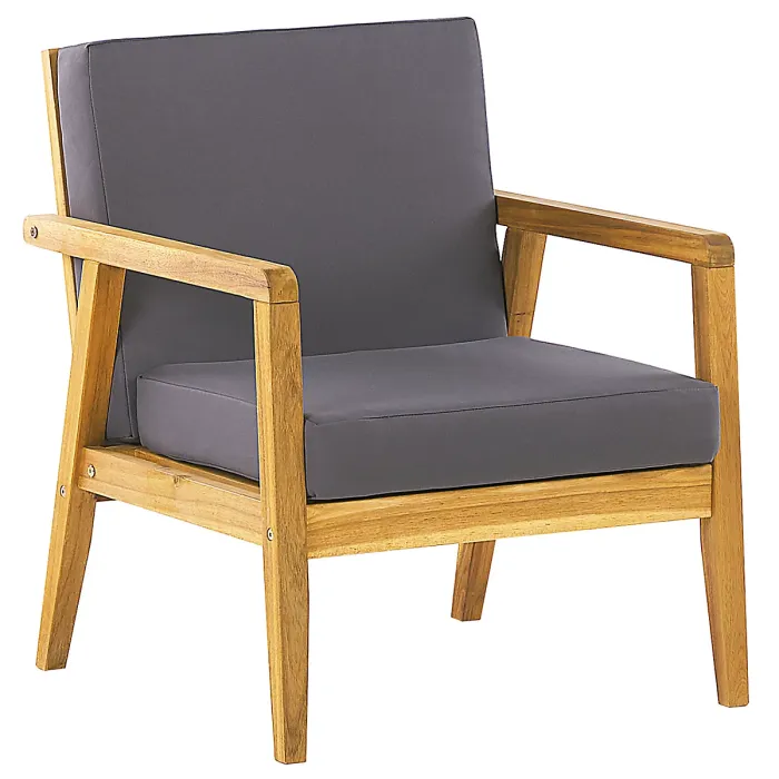 Garden Lounge Set with Table 4 Seater PALLANO Acacia Wood Dark Grey