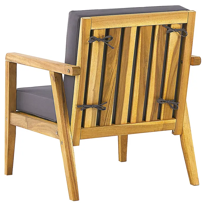 Garden Lounge Set with Table 4 Seater PALLANO Acacia Wood Dark Grey