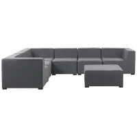 Garden Corner Sofa with Ottoman 7 Seater AREZZO Right Hand Modular Grey