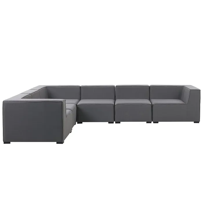 Garden Corner Sofa with Ottoman 7 Seater AREZZO Right Hand Modular Grey