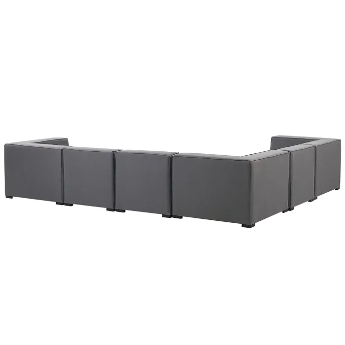 Garden Corner Sofa with Ottoman 7 Seater AREZZO Right Hand Modular Grey