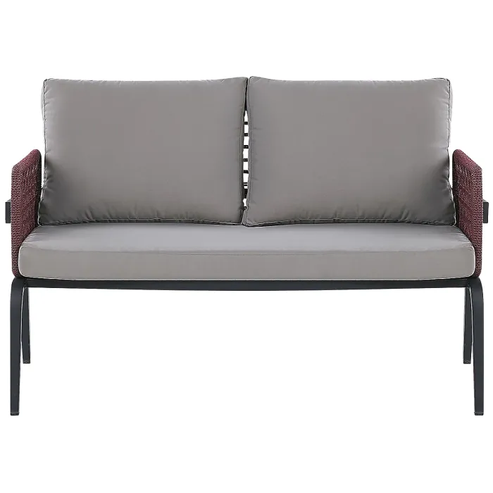 Garden Lounge Set with Table 4 Seater SCIACCA Metal Grey