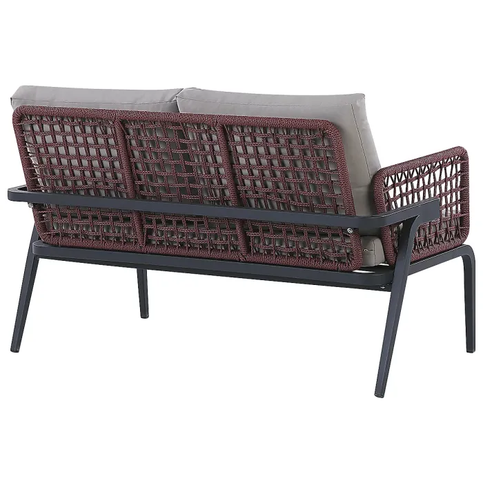 Garden Lounge Set with Table 4 Seater SCIACCA Metal Grey
