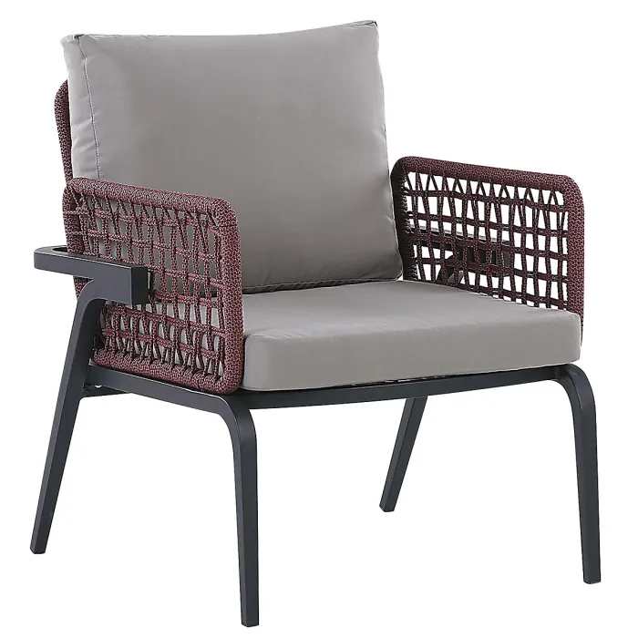 Garden Lounge Set with Table 4 Seater SCIACCA Metal Grey