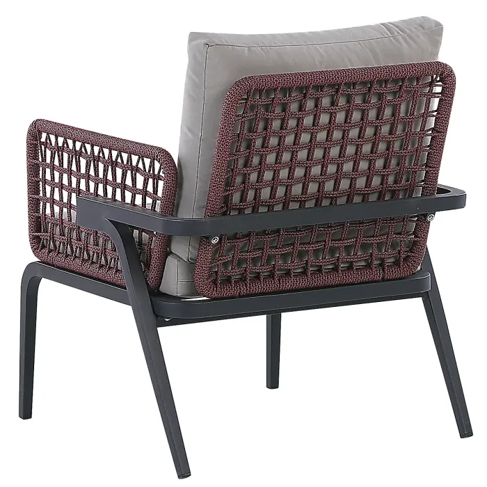 Garden Lounge Set with Table 4 Seater SCIACCA Metal Grey