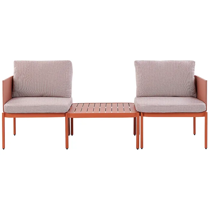 Garden Lounge Set with Table 2 Seater TERRACINA Metal Orange