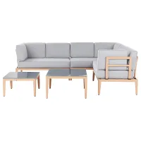 Garden Corner Sofa with Table 6 Seater RIMA III Left Hand Modular Metal Grey