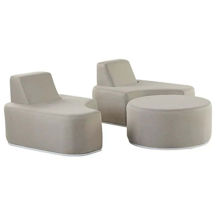 Garden Lounge Set with Table 2 Seater FABRO Modular Light Grey