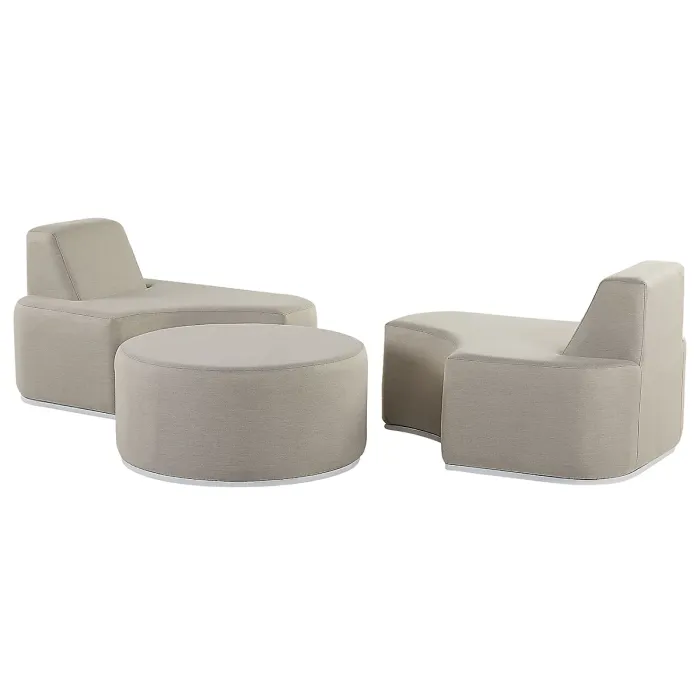 Garden Lounge Set with Table 2 Seater FABRO Modular Light Grey