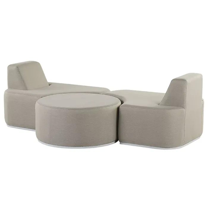 Garden Lounge Set with Table 2 Seater FABRO Modular Light Grey