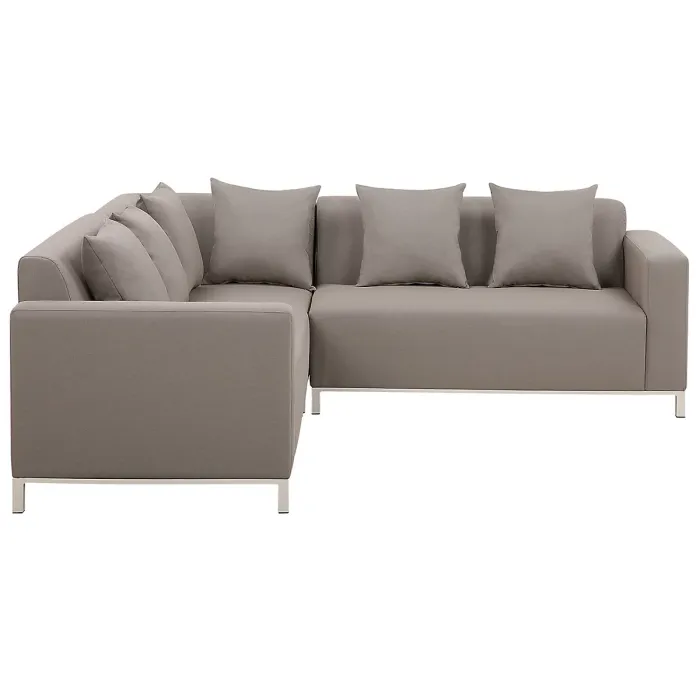 Garden Corner Sofa with Table 5 Seater BELIZE Right Hand Modular Beige