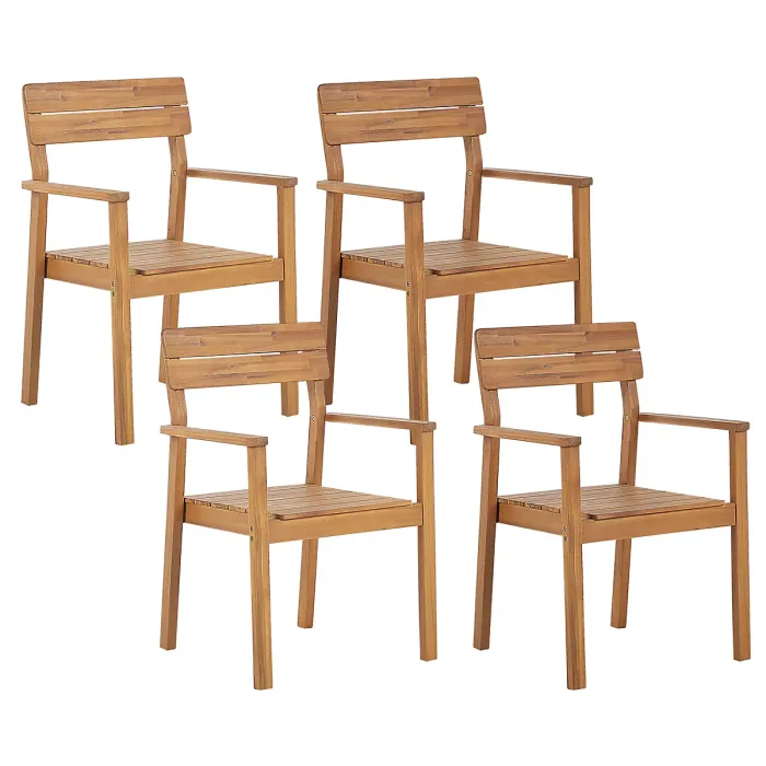 Garden Dining Set 4 Seater FORNELLI Acacia Wood Brown