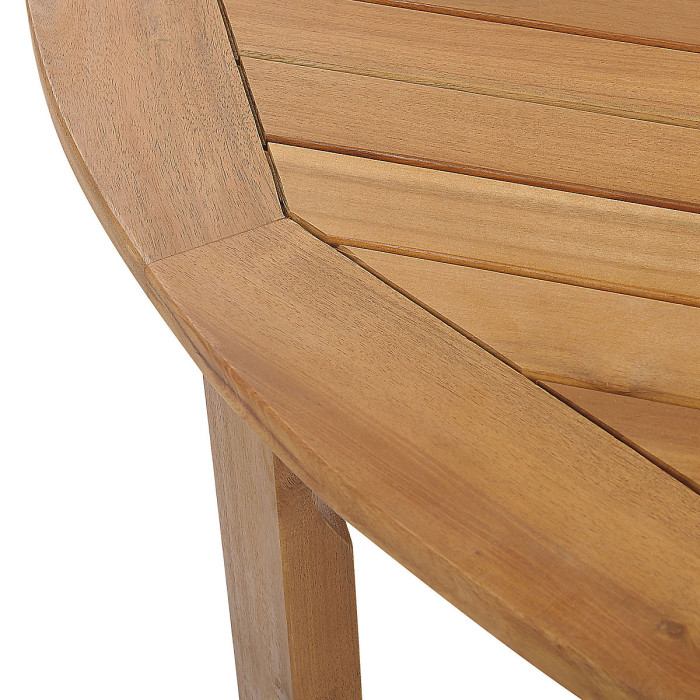 6 Seater Acacia Wood Garden Dining Set TOLVE with Beige Parasol