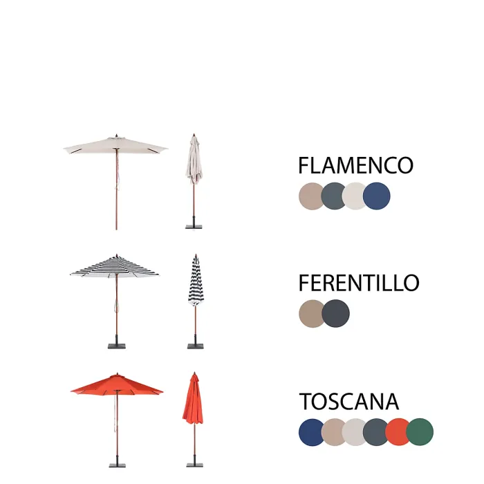 6 Seater Acacia Wood Garden Dining Set TOLVE with Beige Parasol