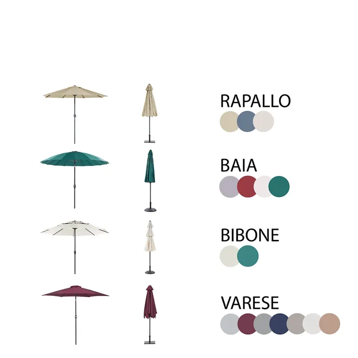 Garden Dining Set 4 Seater SALENTO with Parasol (16 Options) Metal Dark Brown