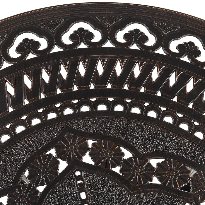 Garden Dining Set 4 Seater SALENTO with Parasol (16 Options) Metal Dark Brown