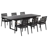 Garden Dining Set 6 Seater VALCANETTO/TAVIANO Metal Black