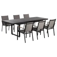 Garden Dining Set 6 Seater VALCANETTO/BUSSETO Metal Black