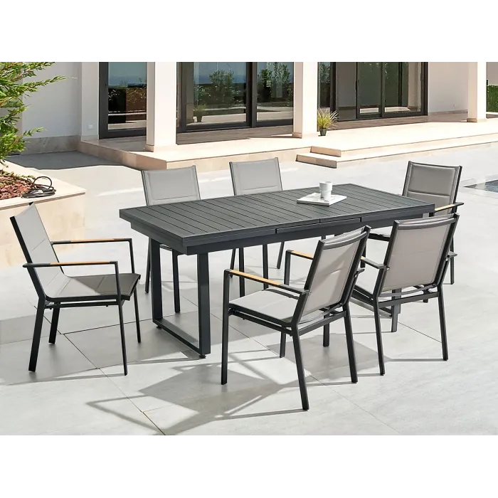 Garden Dining Set 6 Seater VALCANETTO/BUSSETO Metal Black