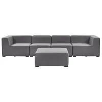 Garden Sofa with Ottoman 4 Seater AREZZO Modular Grey