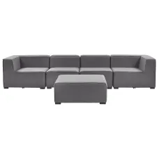 Garden Sofa with Ottoman 4 Seater AREZZO Modular Grey