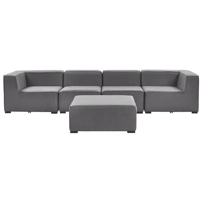 Garden Sofa with Ottoman 4 Seater AREZZO Modular Grey