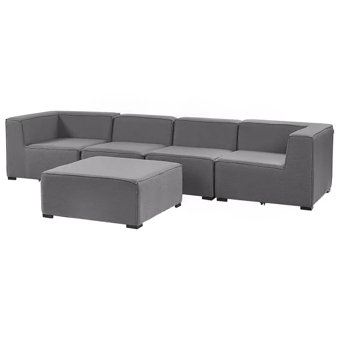 Garden Sofa with Ottoman 4 Seater AREZZO Modular Grey