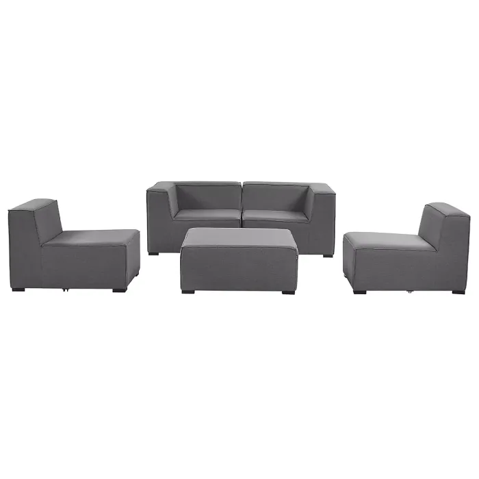 Garden Sofa with Ottoman 4 Seater AREZZO Modular Grey