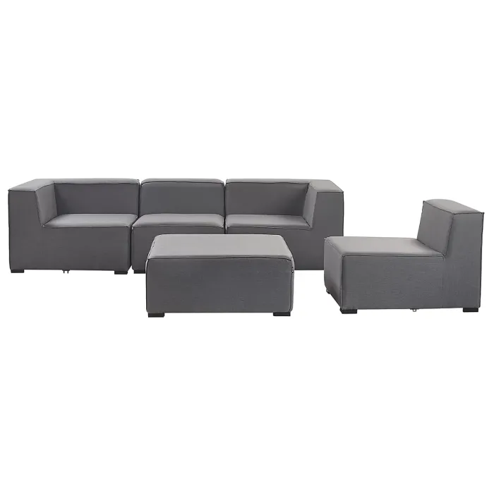 Garden Sofa with Ottoman 4 Seater AREZZO Modular Grey