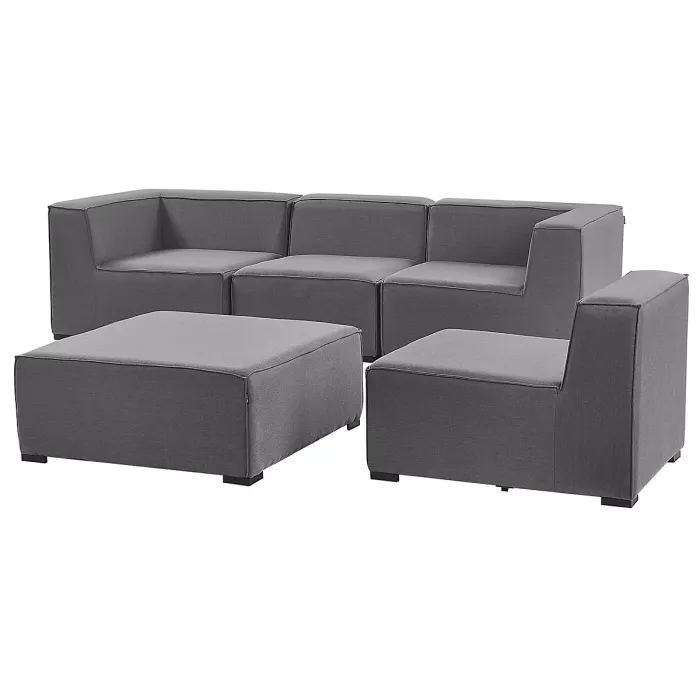 Garden Sofa with Ottoman 4 Seater AREZZO Modular Grey