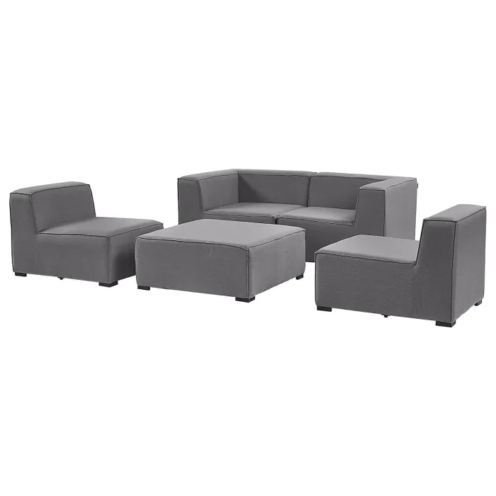 Garden Sofa with Ottoman 4 Seater AREZZO Modular Grey