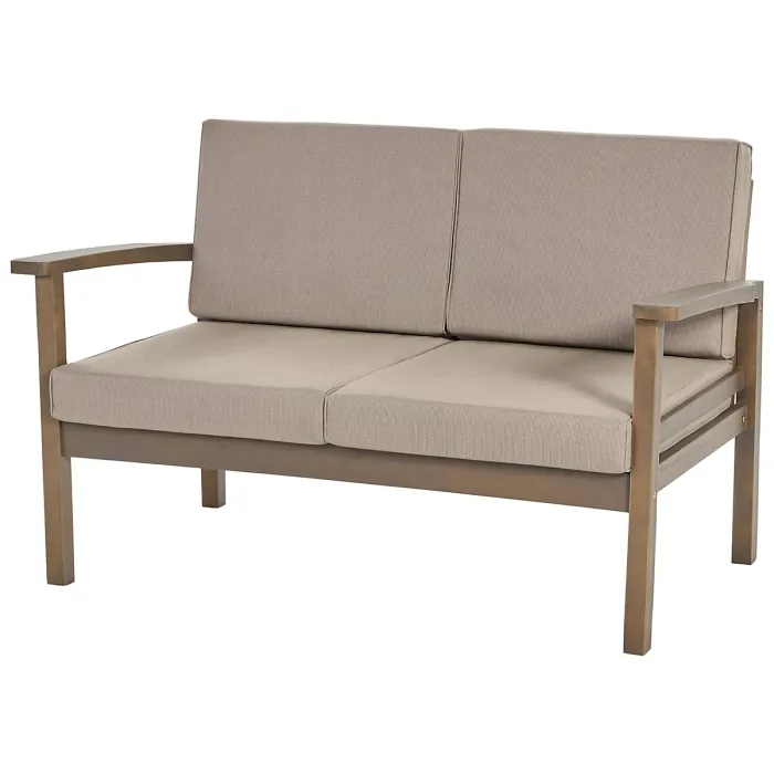 Garden Lounge Set with Table 4 Seater MANILA Certified Acacia Wood Dark Brown