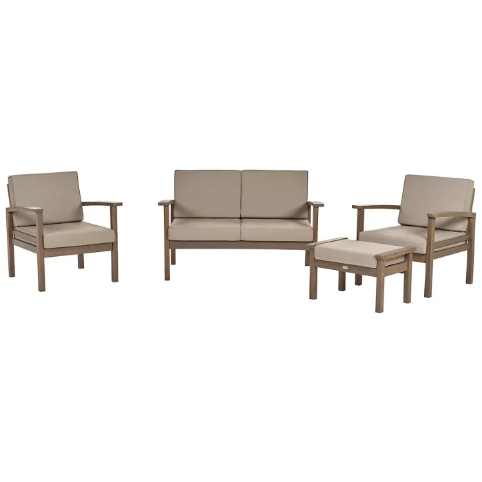 Garden Lounge Set with Table 4 Seater MANILA Acacia Wood Dark Brown