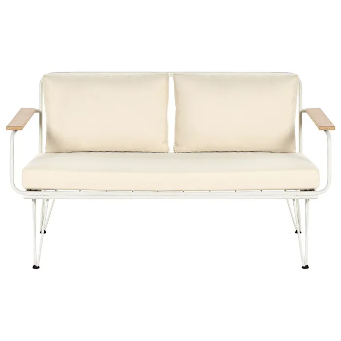 Garden Lounge Set with Table 4 Seater MONTESILVANO Metal Light Beige