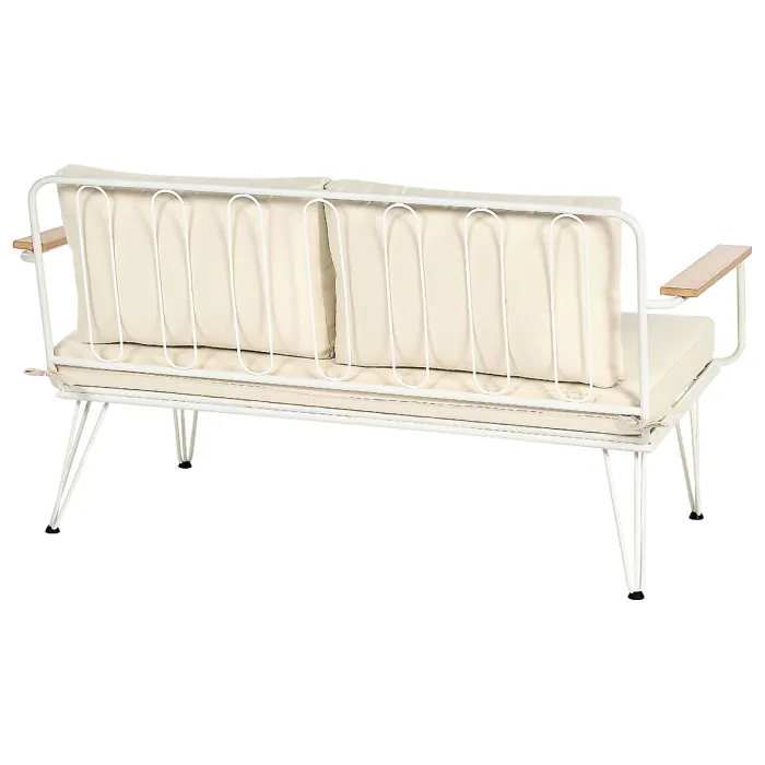 Garden Lounge Set with Table 4 Seater MONTESILVANO Metal Light Beige