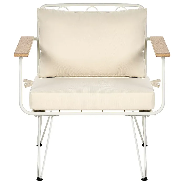 Garden Lounge Set with Table 4 Seater MONTESILVANO Metal Light Beige