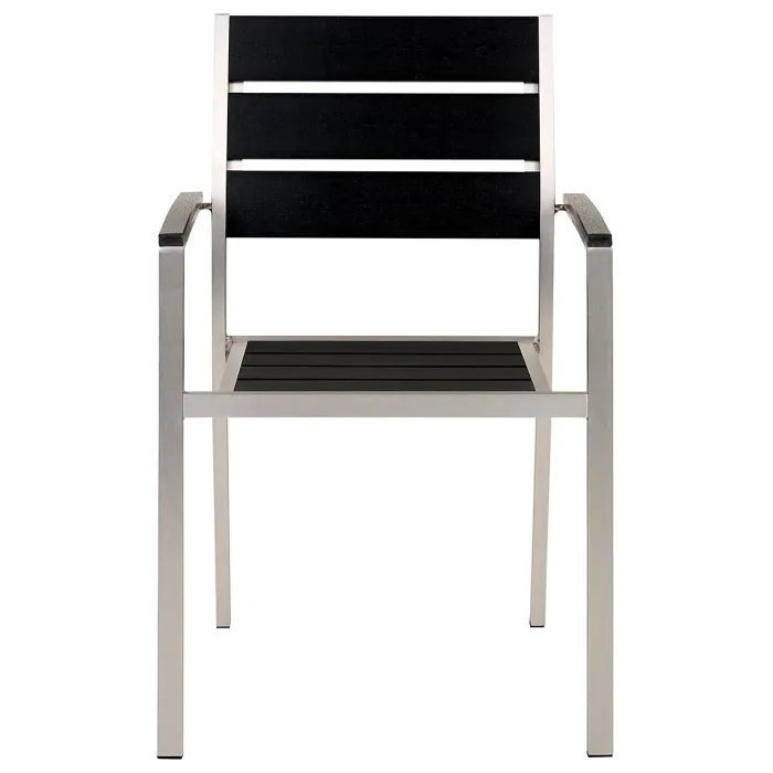 Garden Dining Set 6 Seater VERNIO Black/ Silver