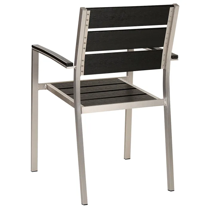 Garden Dining Set 6 Seater VERNIO Black/ Silver