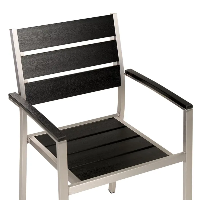 Garden Dining Set 6 Seater VERNIO Black/ Silver