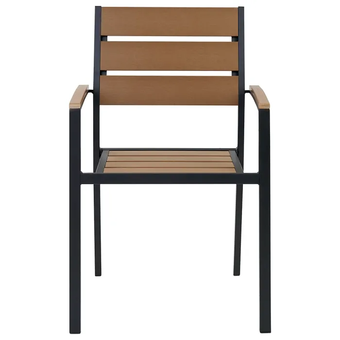 Garden Dining Set 6 Seater VERNIO Brown/ Black