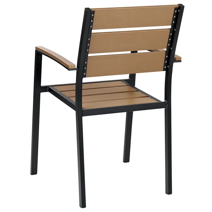 Garden Dining Set 6 Seater VERNIO Brown/ Black