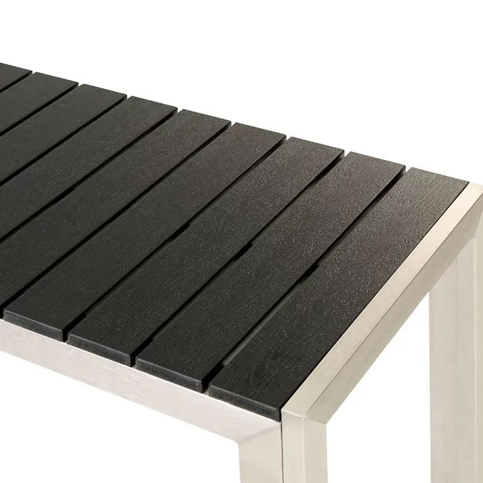 Garden Dining Set with Benches 6 Seater NARDO Black/ Silver