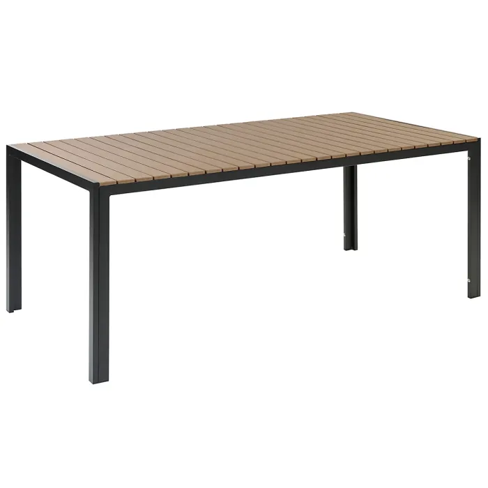 Garden Dining Set with Benches 6 Seater NARDO Brown/ Black